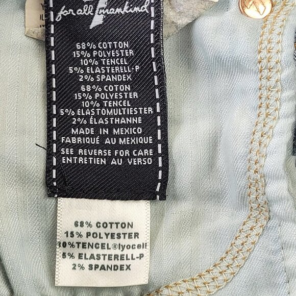 7 for all mankind woman’s dark blue distressed ankle ginevere jeans size 26 - Picture 10 of 12